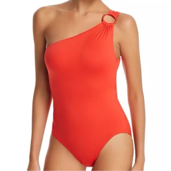 Carmen Marc Valvo Other - Carmen Marc Valvo One-Shoulder Red Orange  Swimsuit - Size 6